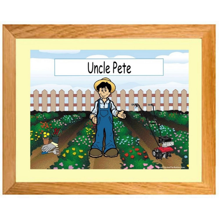 Printed Perfection Personalized Gardener Male Caricature with a Mat